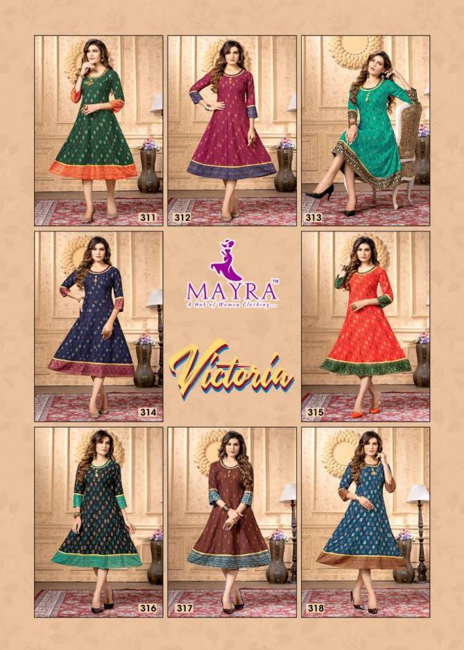 Mayra Victoria Rayon Regular Wear Fancy Latest Kurti Collection
